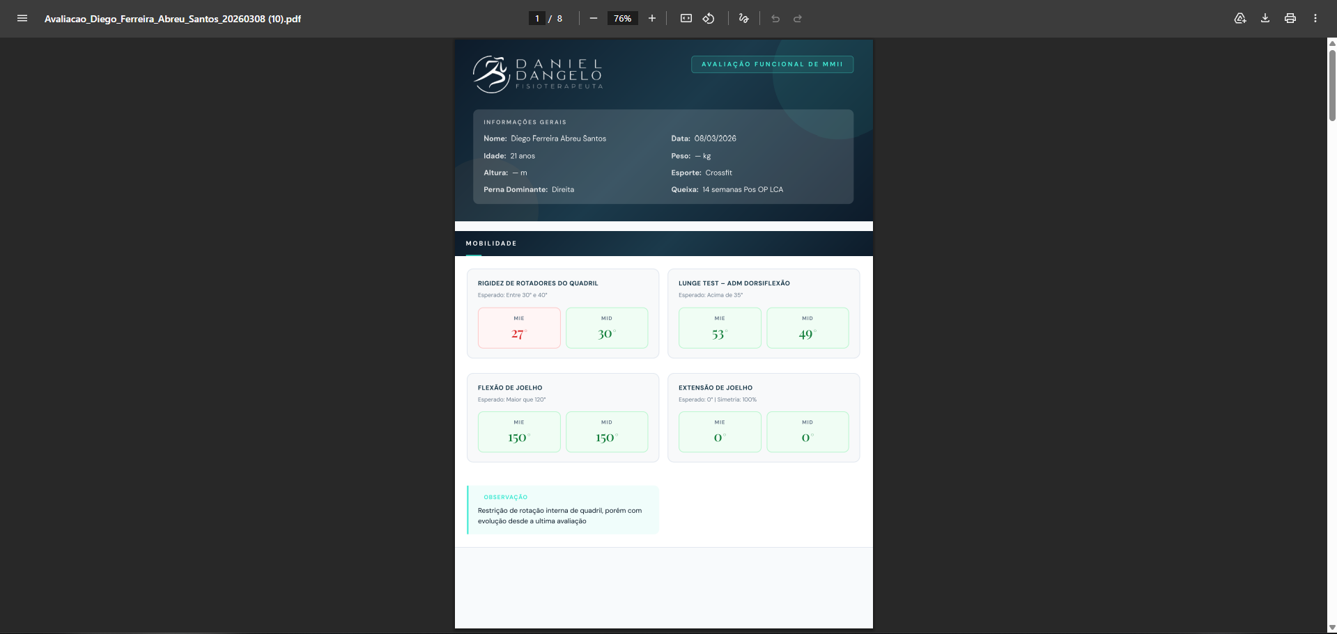 PDF profissional gerado automaticamente